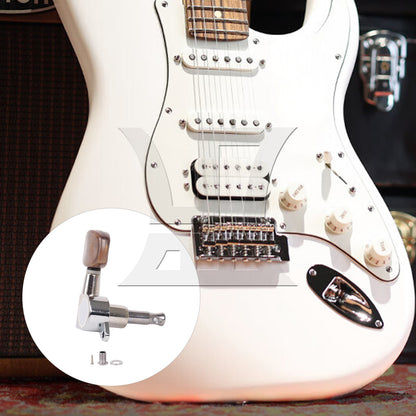 BQLZR 1pc Guitar Fully Enclosed Large Square Brown Handle Accurate String Right Hand Silver Suitable for Electric Guitars
