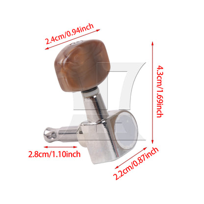BQLZR 1pc Guitar Fully Enclosed Large Square Brown Handle Accurate String Right Hand Silver Suitable for Electric Guitars
