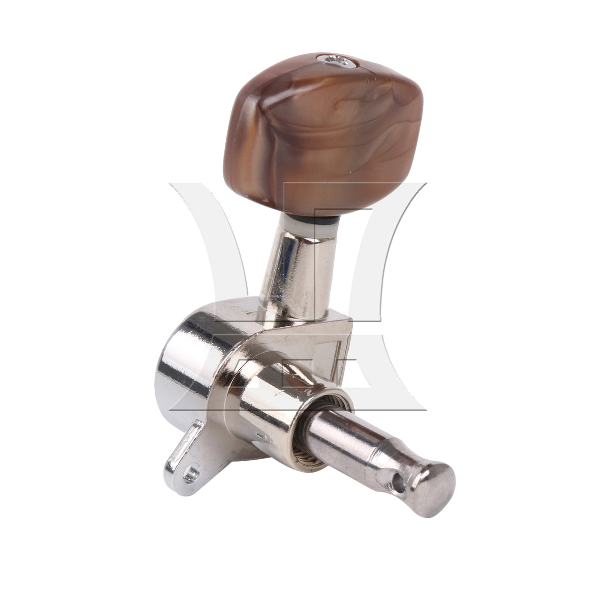 BQLZR 1pc Guitar Fully Enclosed Large Square Brown Handle Accurate String Right Hand Silver Suitable for Electric Guitars