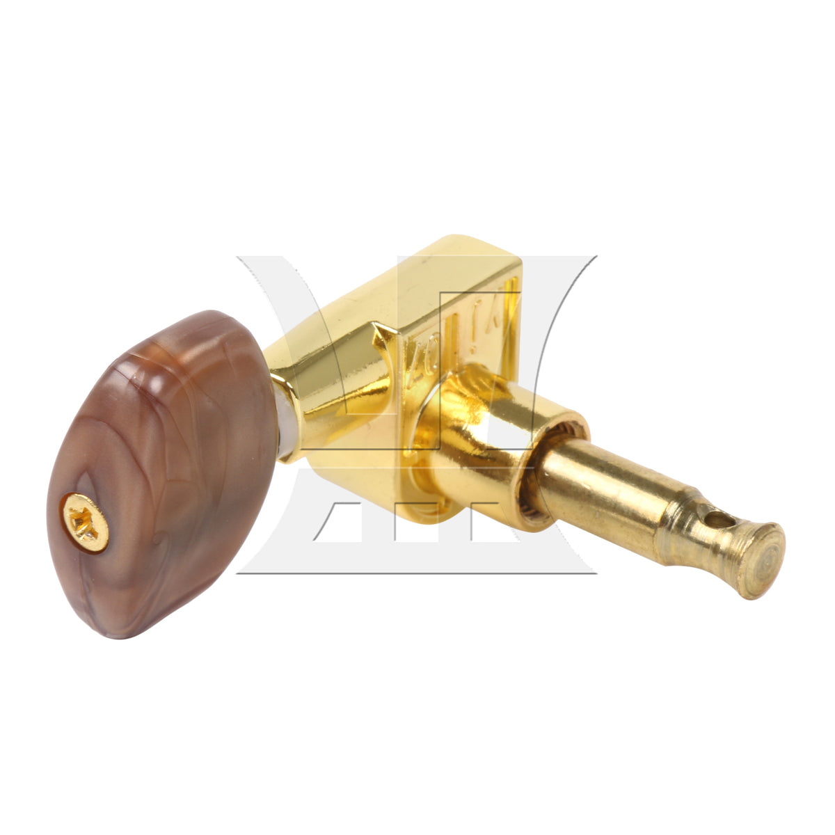 BQLZR 1pc Guitar Fully Enclosed Large Square Brown Handle Accurate String Right Hand Golden Suitable for Electric Guitars