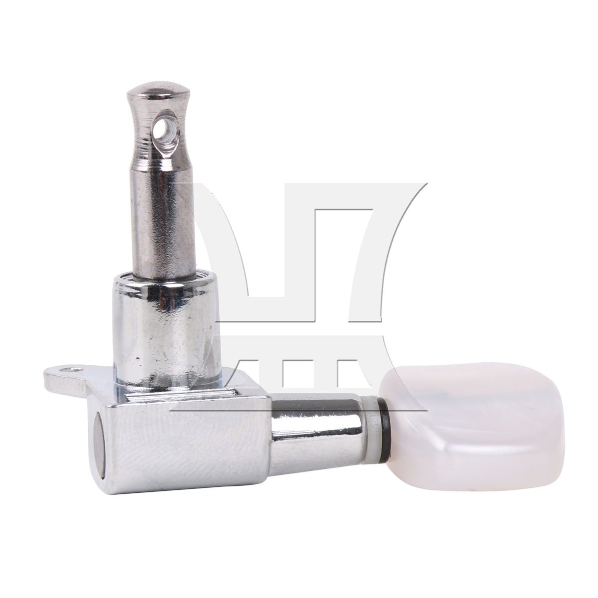 BQLZR 1pc Guitar Fully Enclosed Large Square White Pearl Color Handle Accurate String Right Hand Silver Suitable for Electric Guitars
