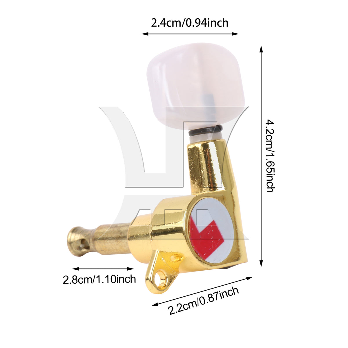 BQLZR 1pc Guitar Fully Enclosed Large Square White Pearl Color Handle Accurate String Left Hand Golden Suitable for Electric Guitars