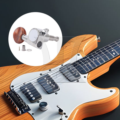 BQLZR 1pc Guitar Fully Enclosed Brown Small Concave Handle Accurate String Right Hand Silver Suitable for Electric Guitars