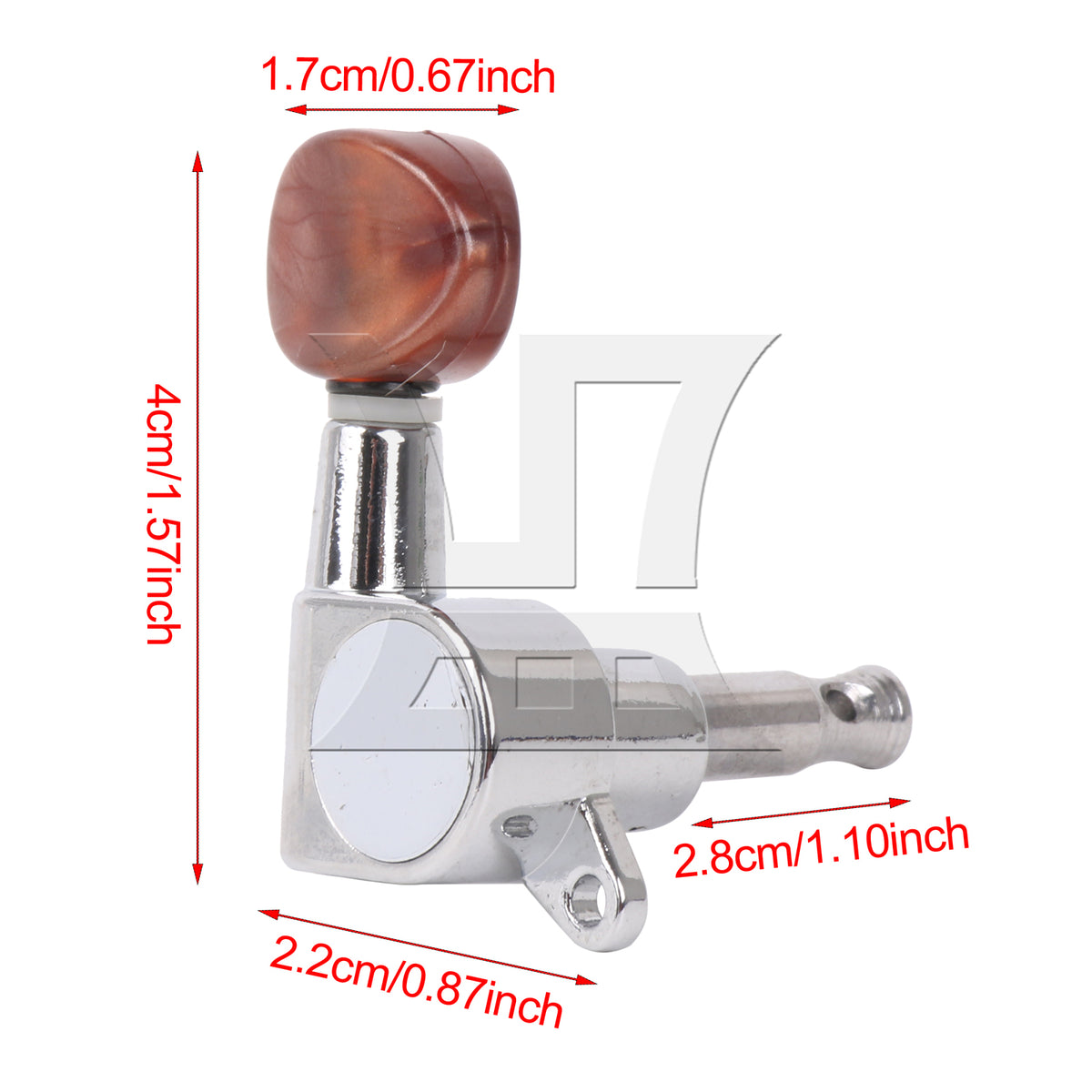 BQLZR 1pc Guitar Fully Enclosed Brown Small Concave Handle Accurate String Right Hand Silver Suitable for Electric Guitars