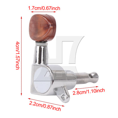 BQLZR 1pc Guitar Fully Enclosed Brown Small Concave Handle Accurate String Right Hand Silver Suitable for Electric Guitars
