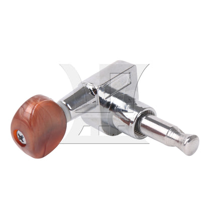 BQLZR 1pc Guitar Fully Enclosed Brown Small Concave Handle Accurate String Right Hand Silver Suitable for Electric Guitars