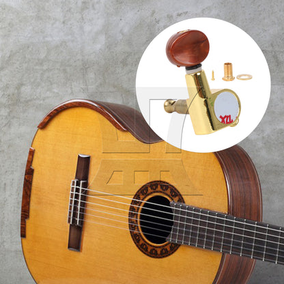 BQLZR 1pc Guitar Fully Enclosed Brown Small Concave Handle Accurate String Right Hand Silver Suitable for Electric Guitars