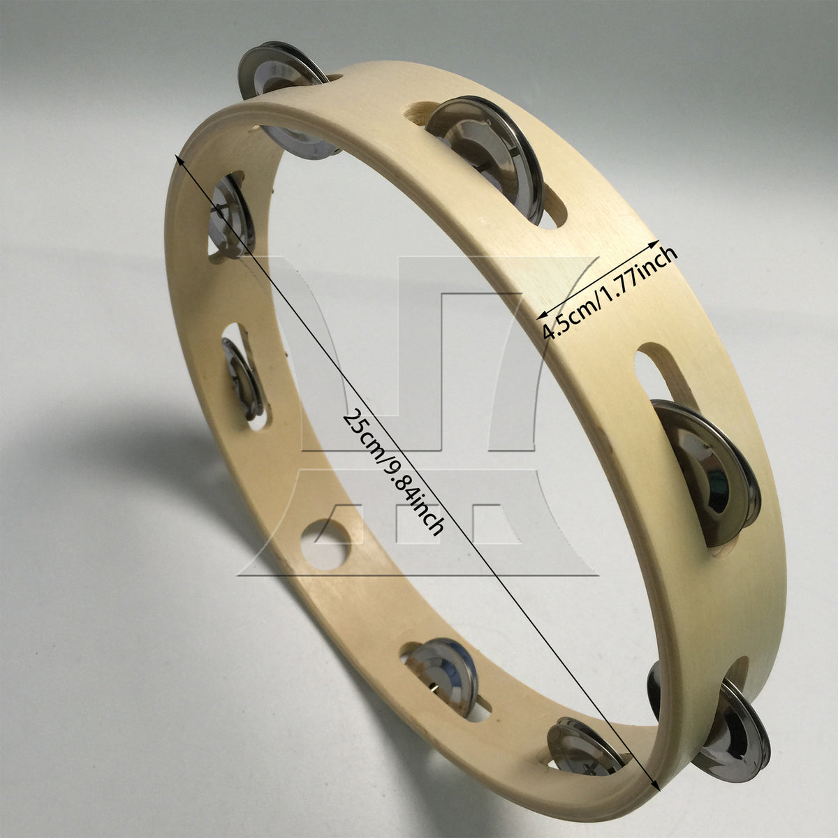 BQLZR 1pc Tambourine 10 Inches Ktv Rattle Show Accompaniment Hand Bell Ring
