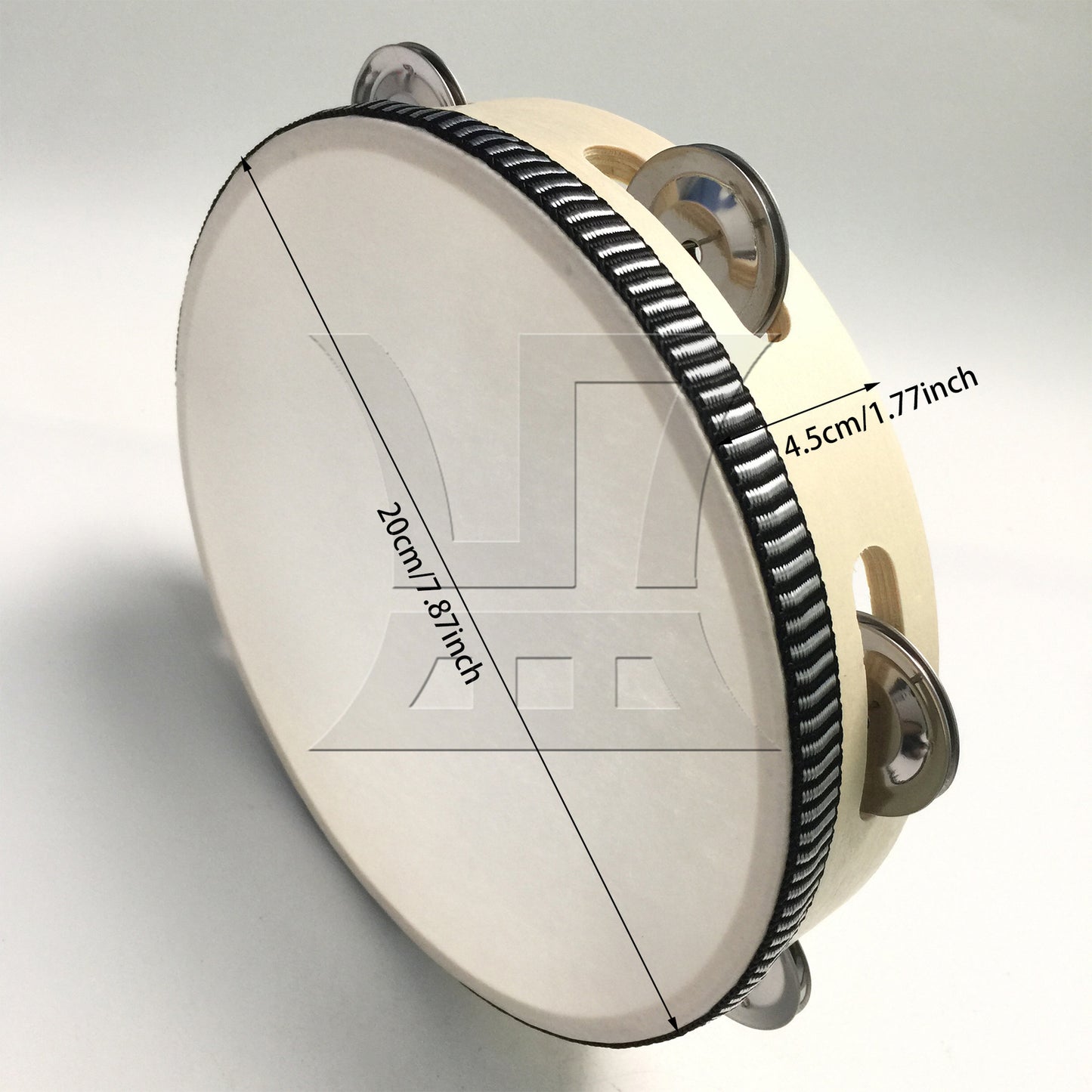 BQLZR 1pc Tambourine Drum 8 Inches Ktv Rattle Show Accompaniment Hand Bell Ring