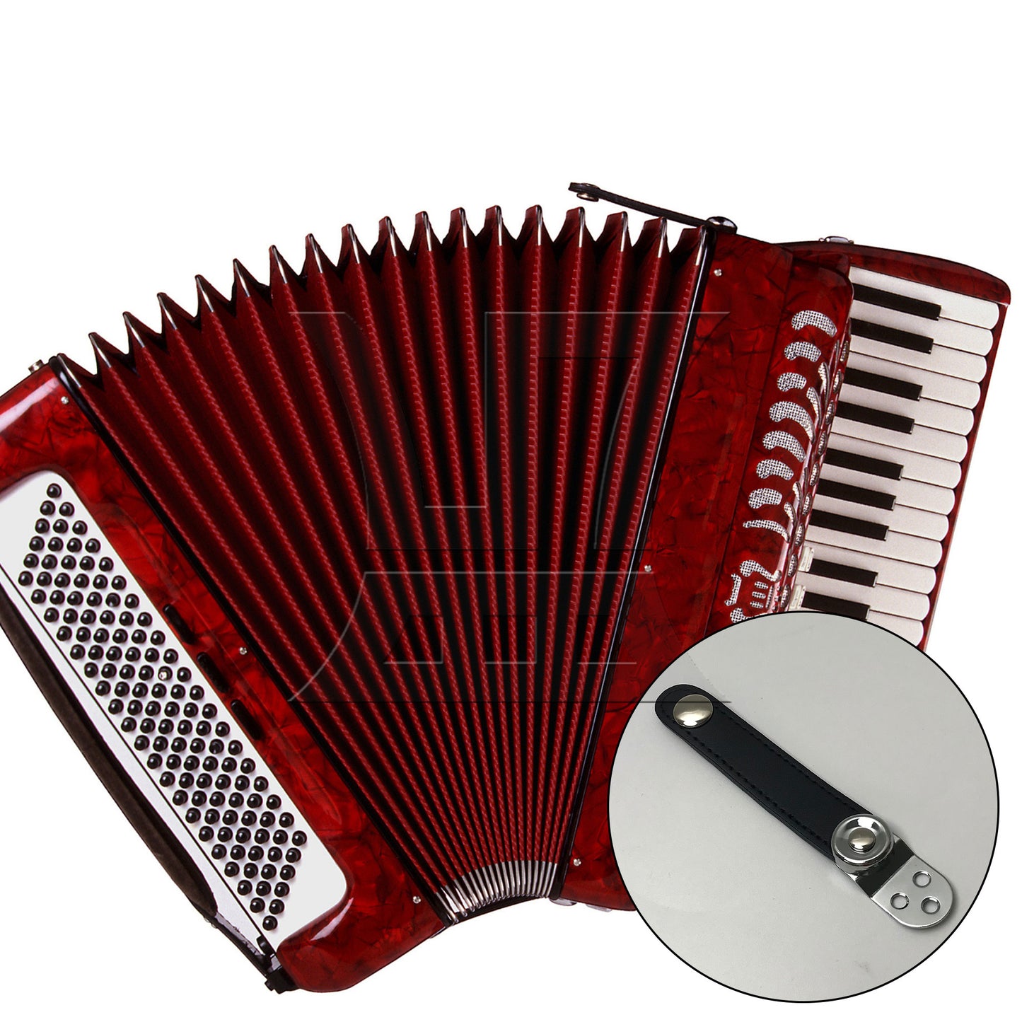 BQLZR 1pc Accordion Bellows Buckle Strap 8.4cm with 2 Buckles for Fixing the Piano Case Strap