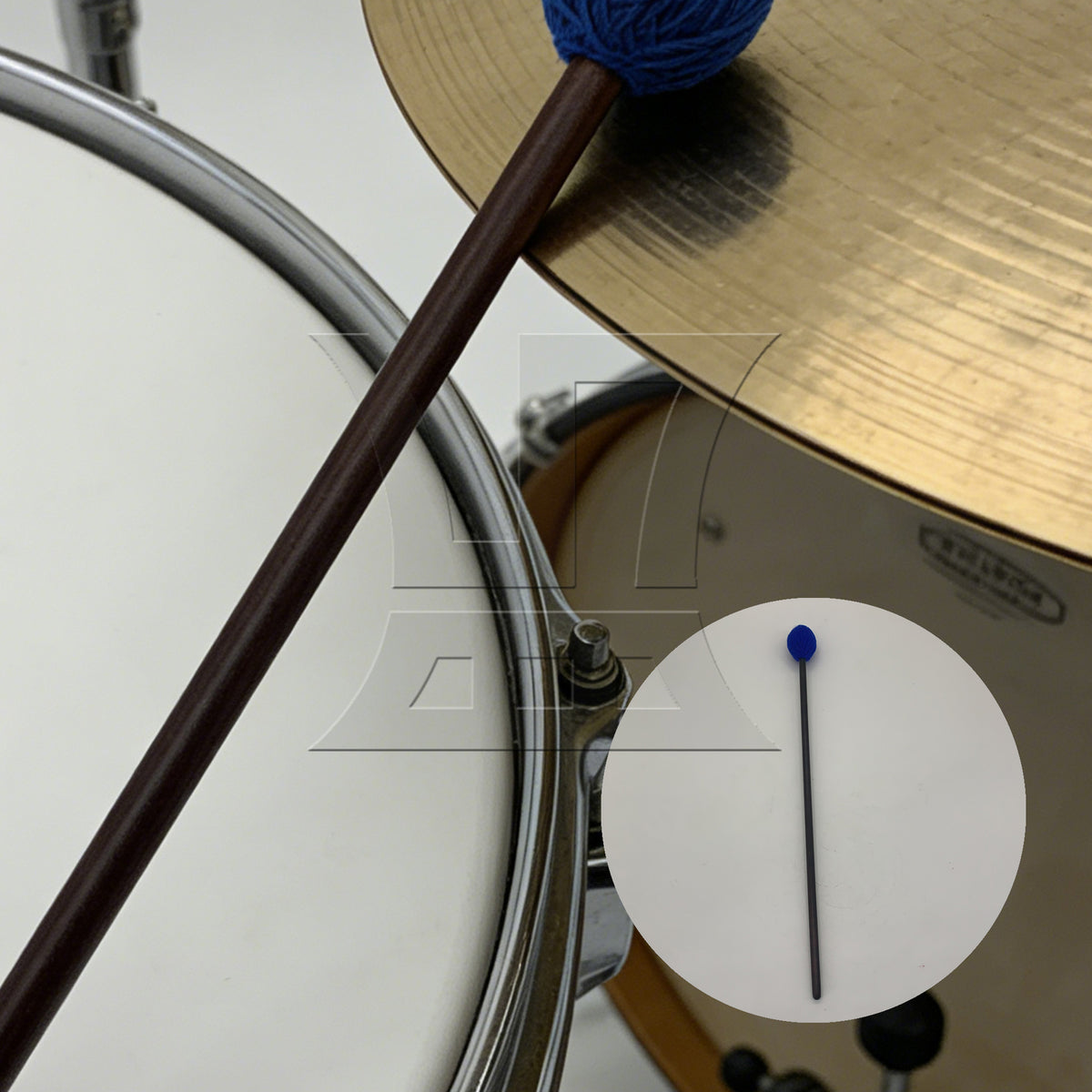 BQLZR 1pc Soft Kalimba Mallet 33mm Hairline Head Blue 16inch for Playing Marimba