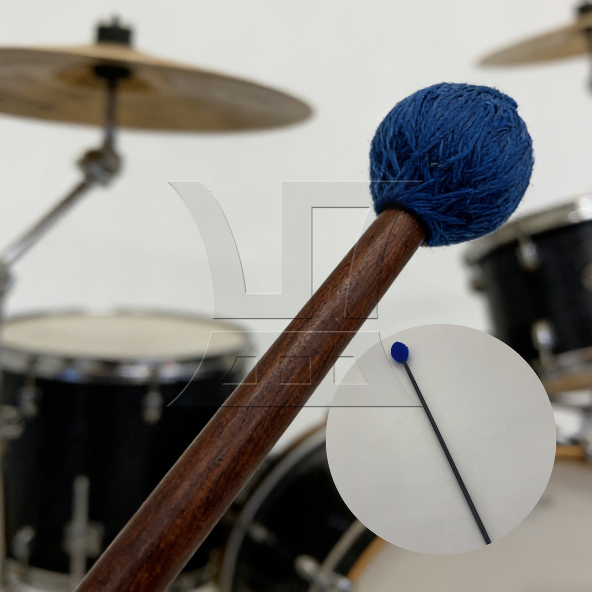 BQLZR 1pc Soft Kalimba Mallet 33mm Hairline Head Blue 16inch for Playing Marimba