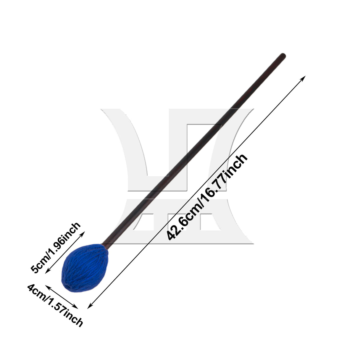 BQLZR 1pc Soft Kalimba Mallet 33mm Hairline Head Blue 16inch for Playing Marimba