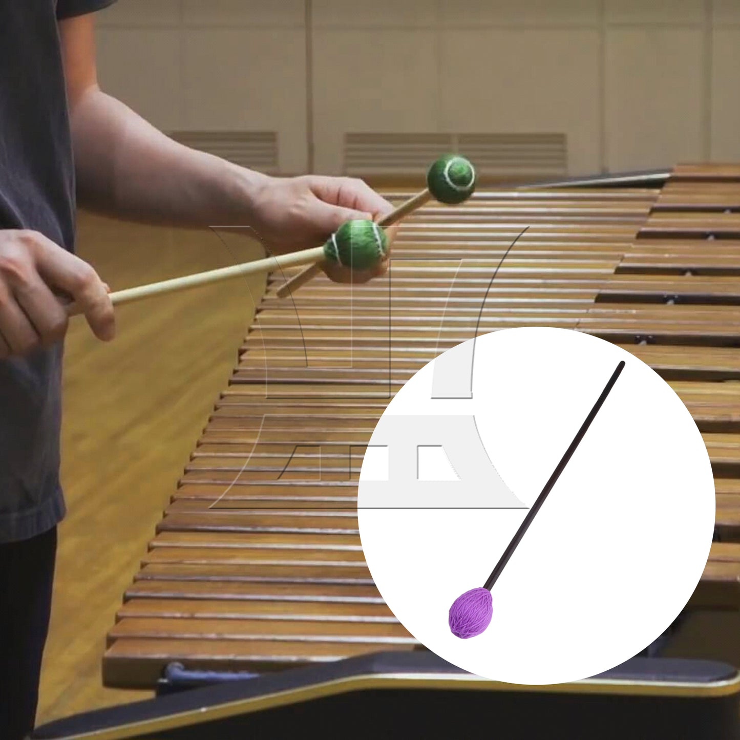 BQLZR 1pc Marimba Mallet 40mm Purple 16 Inches Marimba Hammer Wooden Hammer