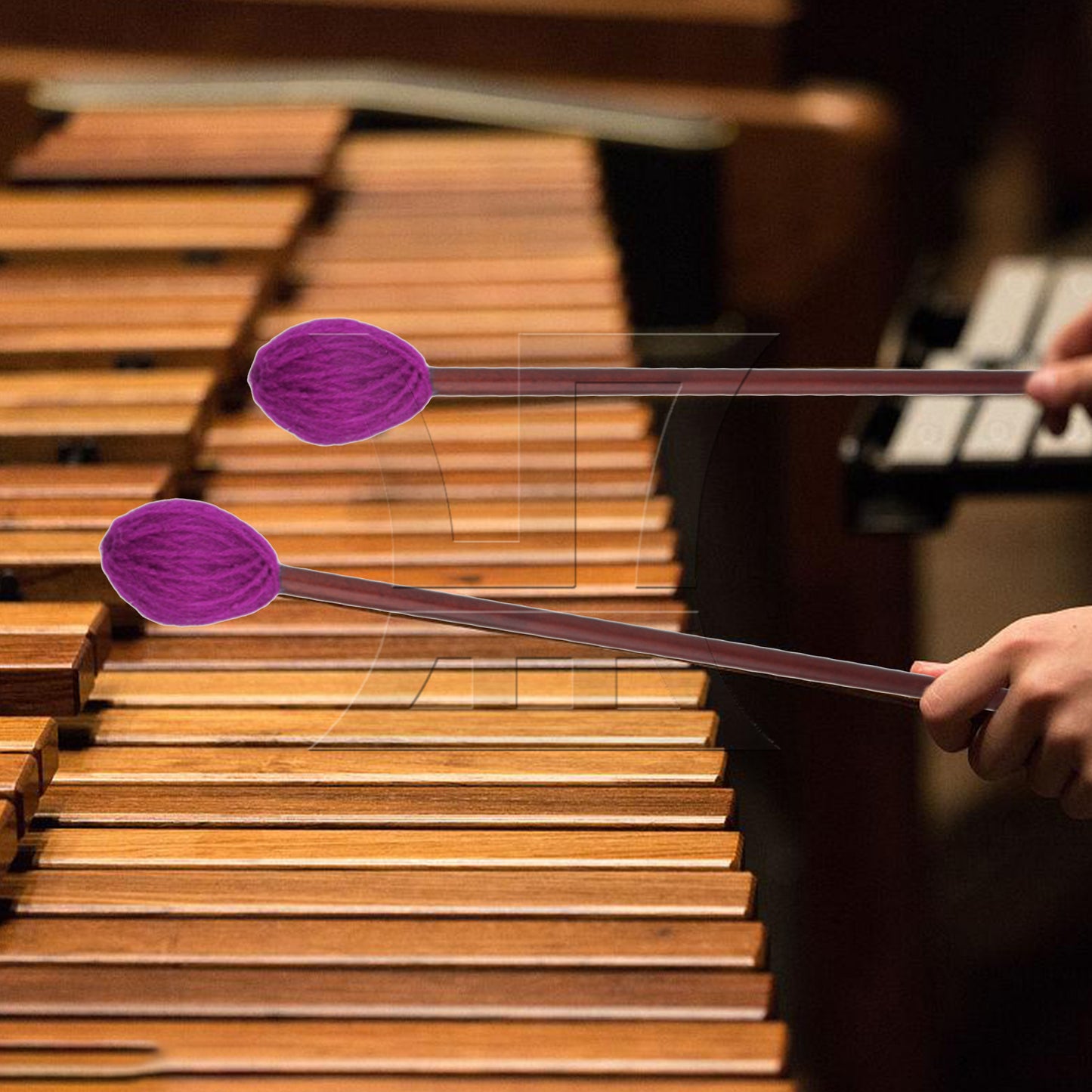 BQLZR 1pc Marimba Mallet 40mm Purple 16 Inches Marimba Hammer Wooden Hammer