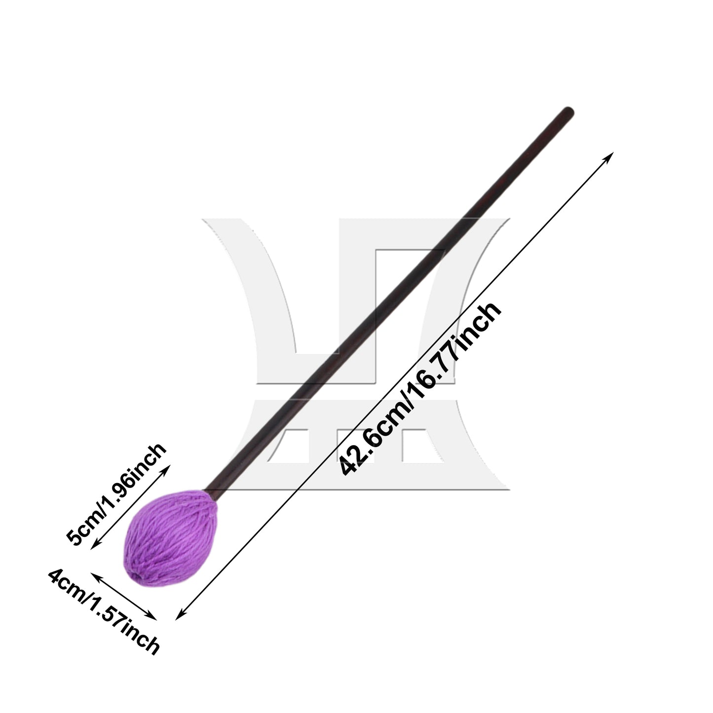 BQLZR 1pc Marimba Mallet 40mm Purple 16 Inches Marimba Hammer Wooden Hammer