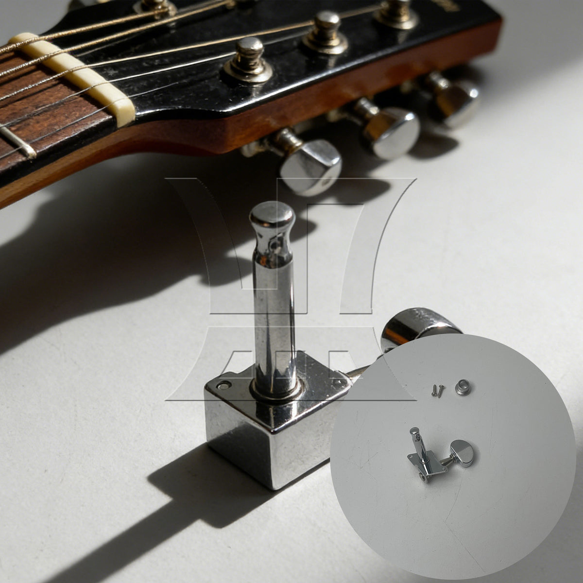 BQLZR 1pc Open Gear String Tuning Peg With Semicircle Handle R Silver Folk Guitar Buttons Classical Guitar Acoustic Guitar Electric Guitar Winder