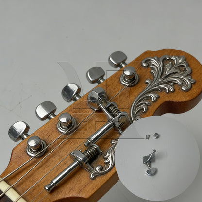 BQLZR 1pc Open Gear String Tuning Peg With Semicircle Handle R Silver Folk Guitar Buttons Classical Guitar Acoustic Guitar Electric Guitar Winder