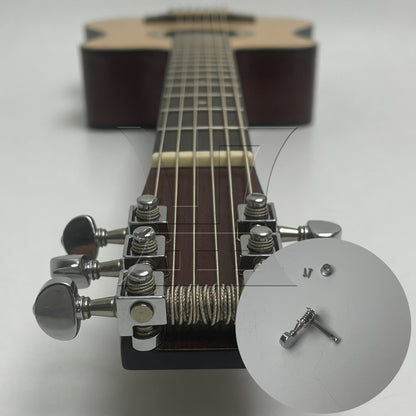BQLZR 1pc Open Gear String Tuning Peg With Semicircle Handle R Silver Folk Guitar Buttons Classical Guitar Acoustic Guitar Electric Guitar Winder