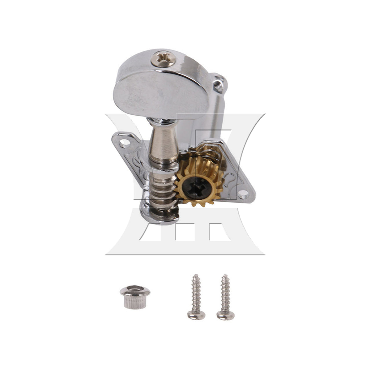 BQLZR 1pc Open Gear String Tuning Peg With Semicircle Handle R Silver Folk Guitar Buttons Classical Guitar Acoustic Guitar Electric Guitar Winder