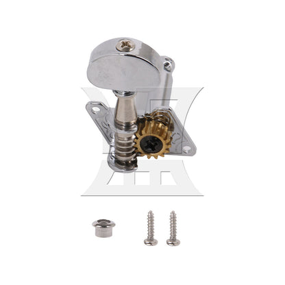 BQLZR 1pc Open Gear String Tuning Peg With Semicircle Handle R Silver Folk Guitar Buttons Classical Guitar Acoustic Guitar Electric Guitar Winder