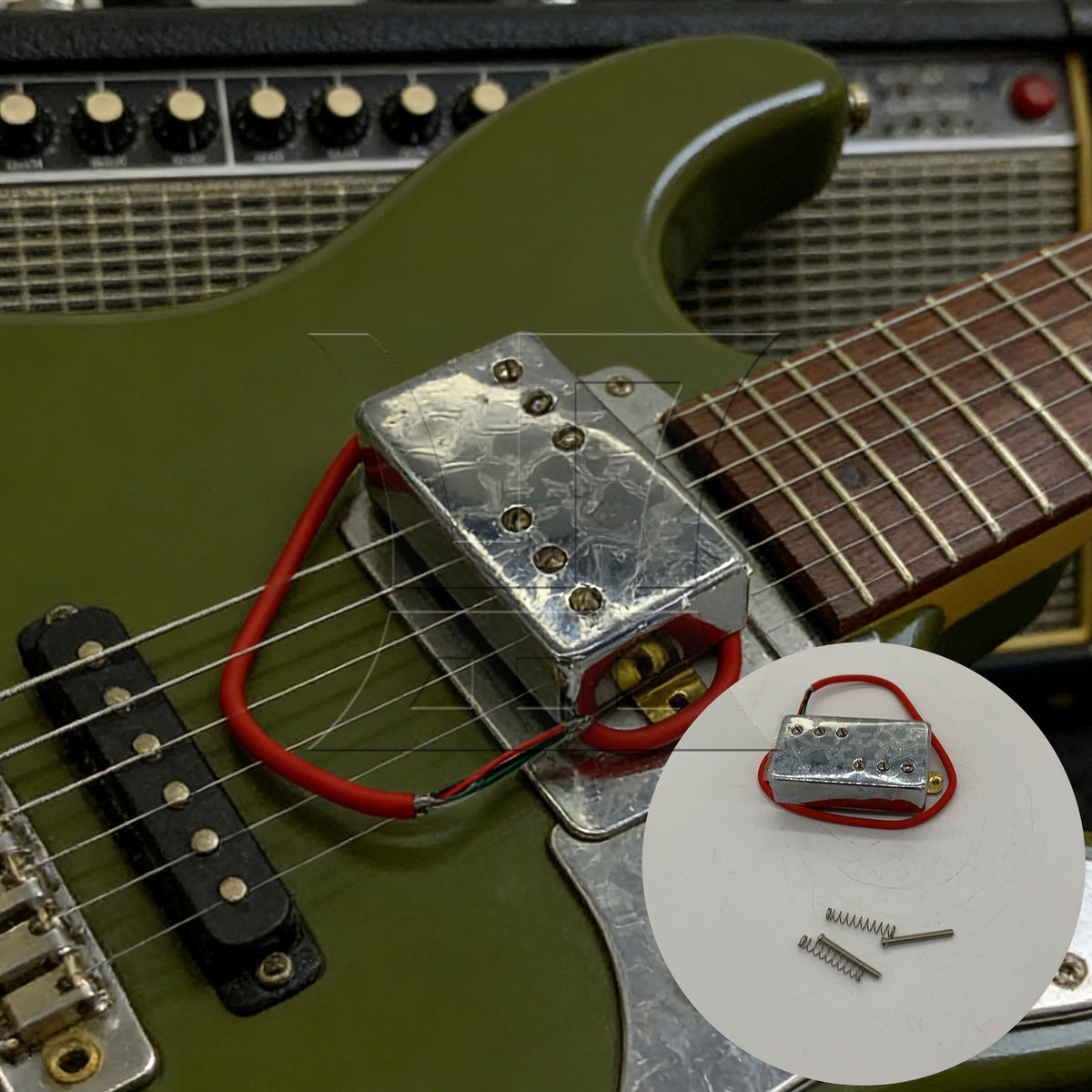 BQLZR 1pc Guitar Bridge Pickup Silver Frameless Electric Guitar Dual Coil Pickup Electric Guitar Accessories