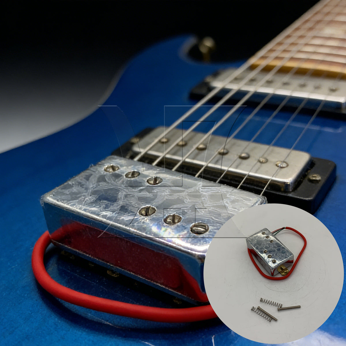 BQLZR 1pc Guitar Bridge Pickup Silver Frameless Electric Guitar Dual Coil Pickup Electric Guitar Accessories