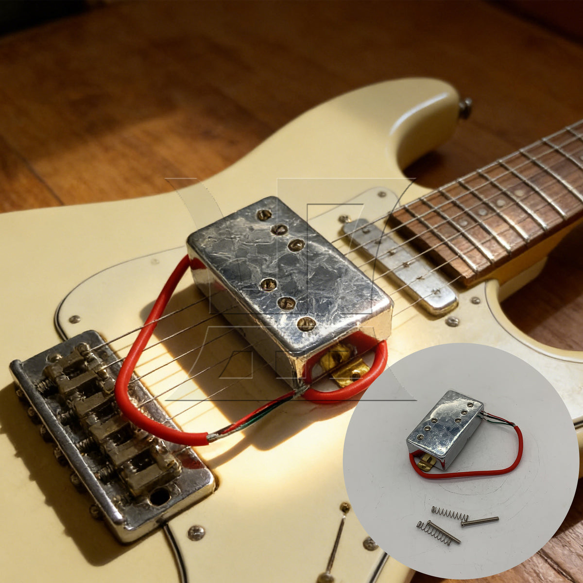 BQLZR 1pc Guitar Bridge Pickup Silver Frameless Electric Guitar Dual Coil Pickup Electric Guitar Accessories