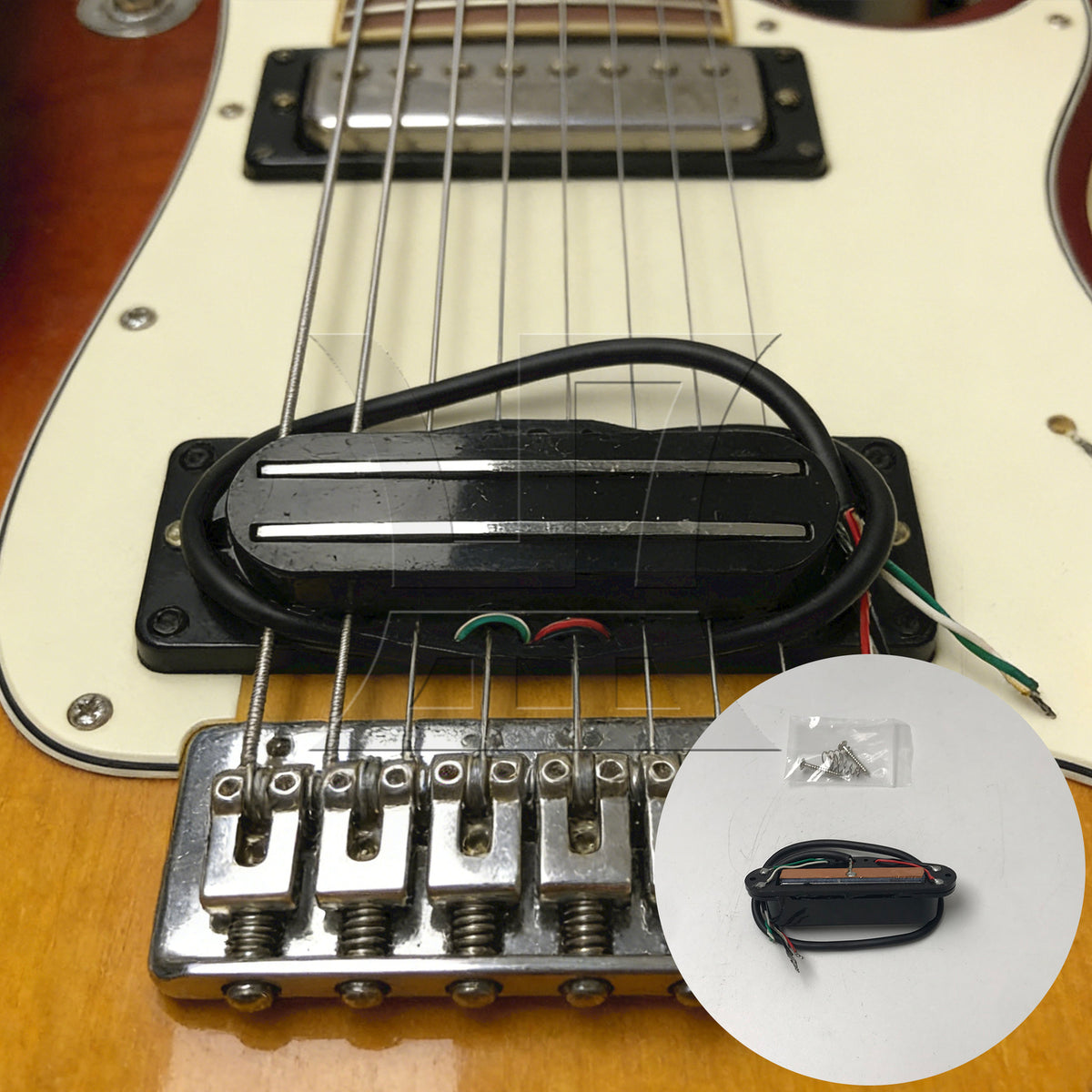 BQLZR 1pc Dual Track Pickup Black Electric Guitar Dual Track Pickup Electric Guitar Accessories