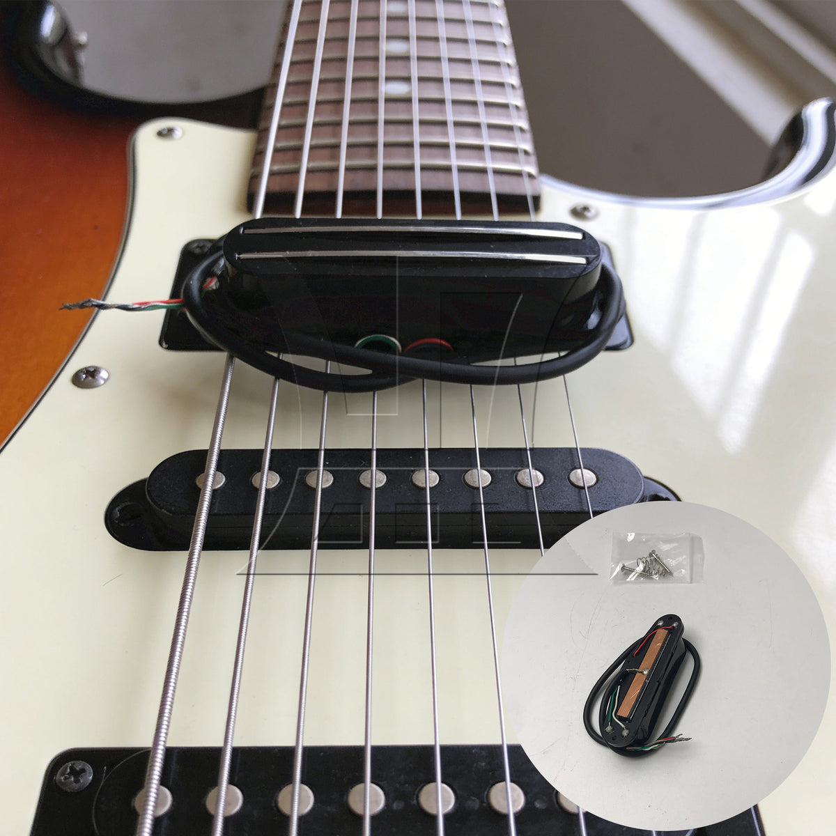 BQLZR 1pc Dual Track Pickup Black Electric Guitar Dual Track Pickup Electric Guitar Accessories