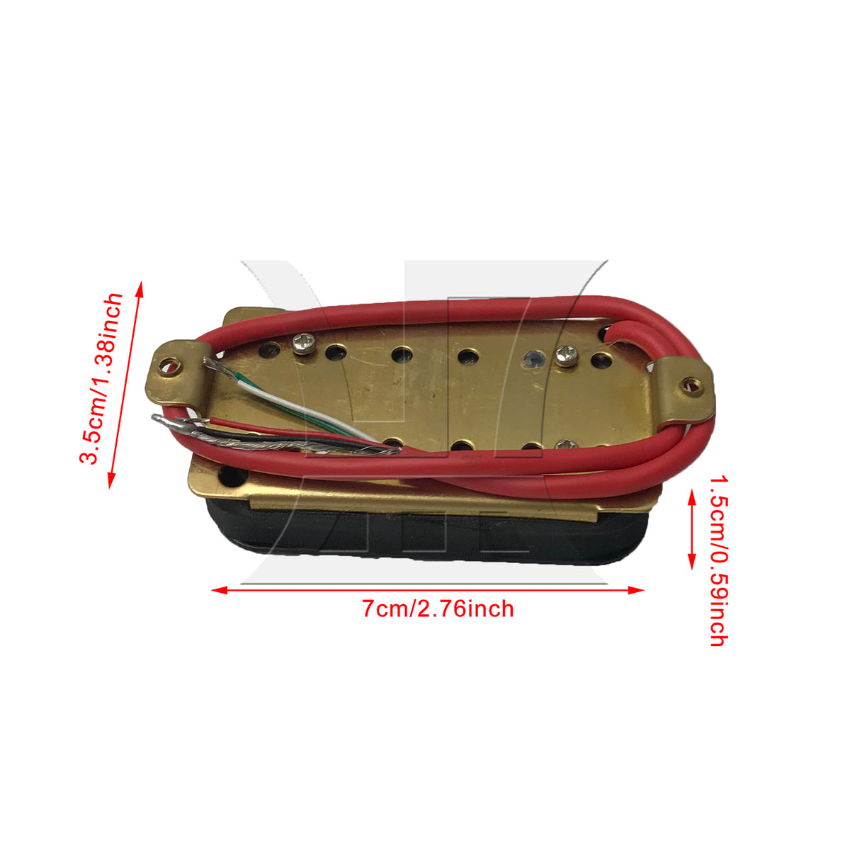 BQLZR 1pc Electric Guitar Double Coil Board Pickup Black Red Wire for Noise Cancellation