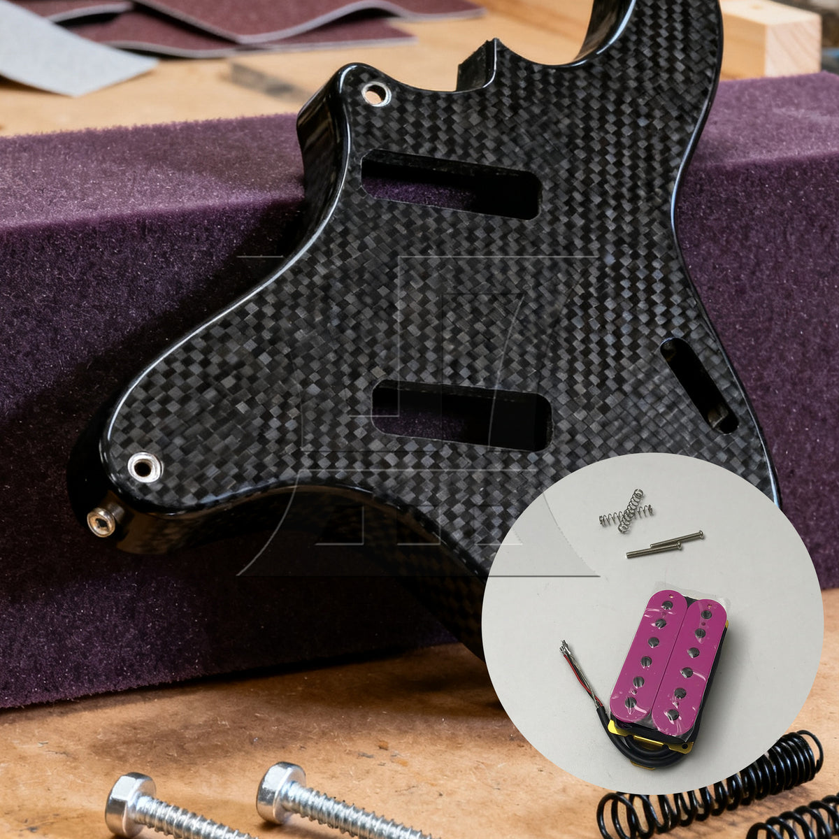 BQLZR 1pc Guitar Neck Pickup Purple Black Wire Hbbc-Pp-Xbb Electric Guitar Dual Coil Pickup Electric Guitar Accessories