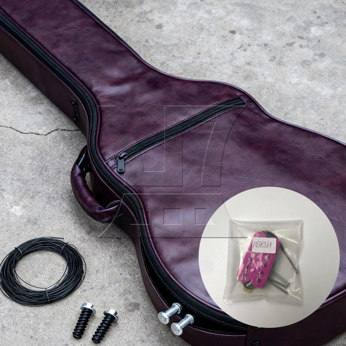 BQLZR 1pc Guitar Neck Pickup Purple Black Wire Hbbc-Pp-Xbb Electric Guitar Dual Coil Pickup Electric Guitar Accessories