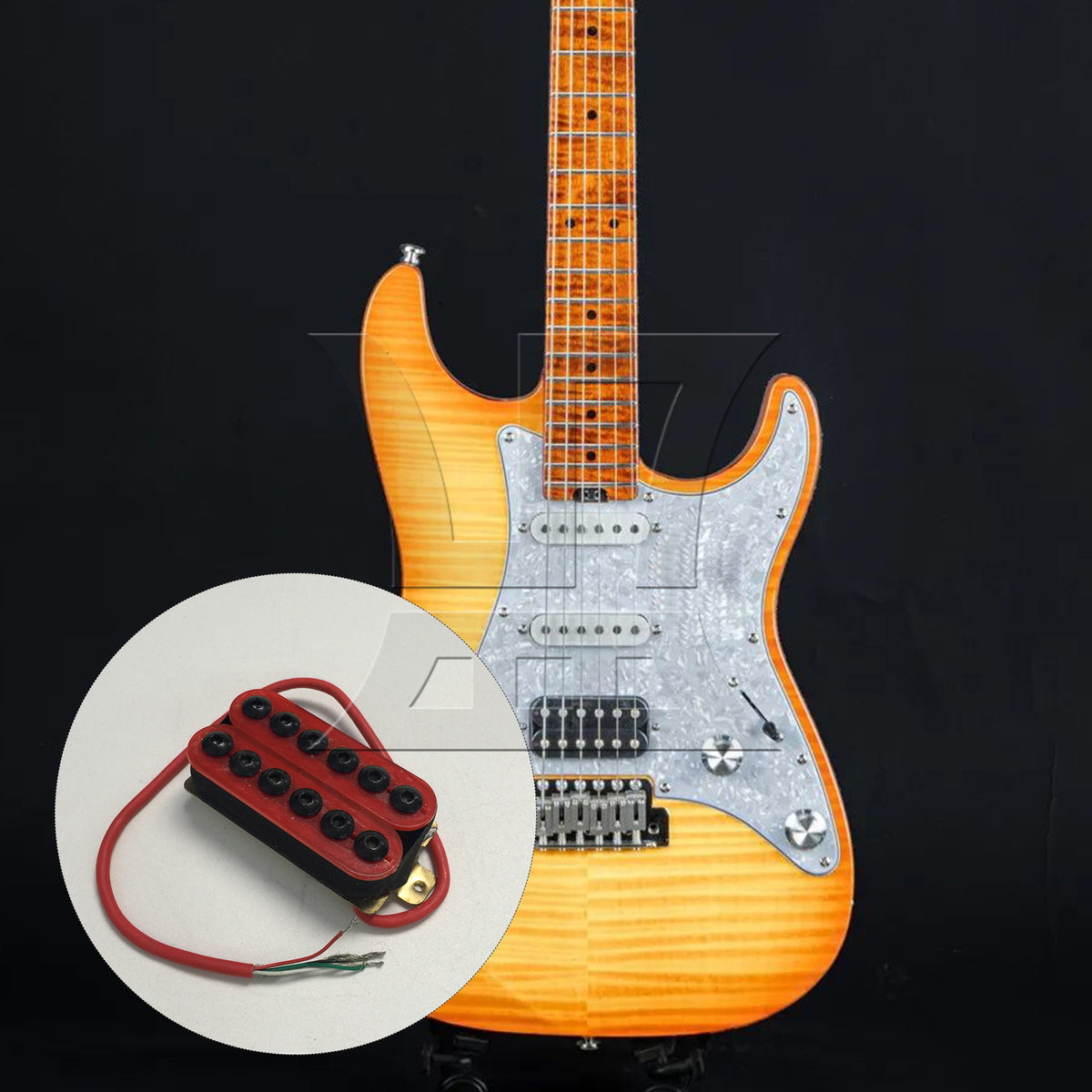 BQLZR 1pc Electric Guitar Double Coil Bridge Pickup Red Wire for Eliminating Noise