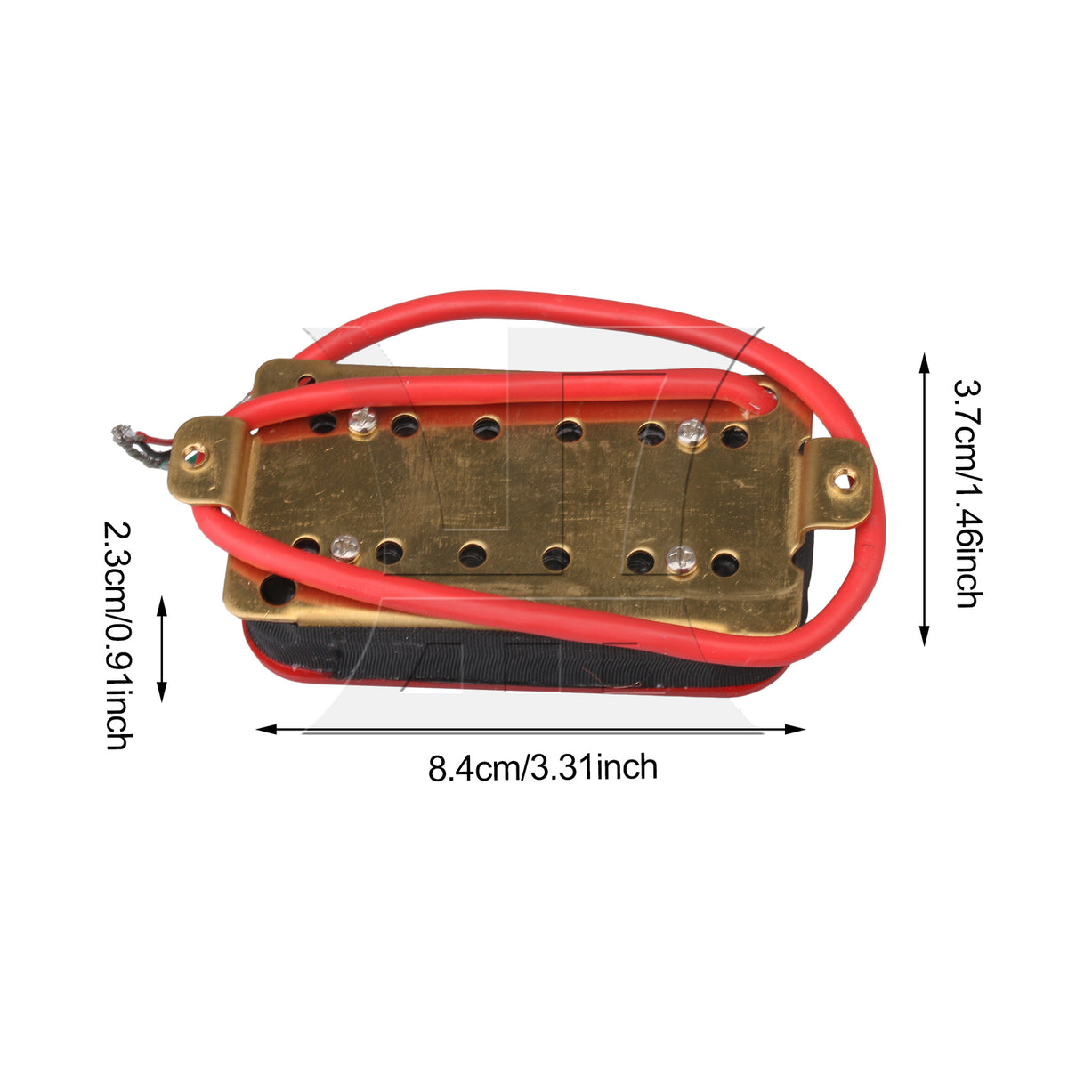 BQLZR 1pc Electric Guitar Double Coil Bridge Pickup Red Wire for Eliminating Noise