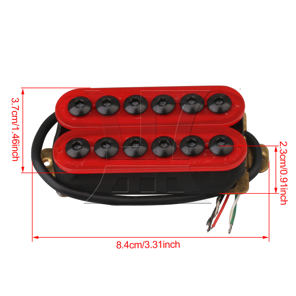 BQLZR 1pc Electric Guitar Double Coil Bridge Pickup Black Wire for Eliminating Noise