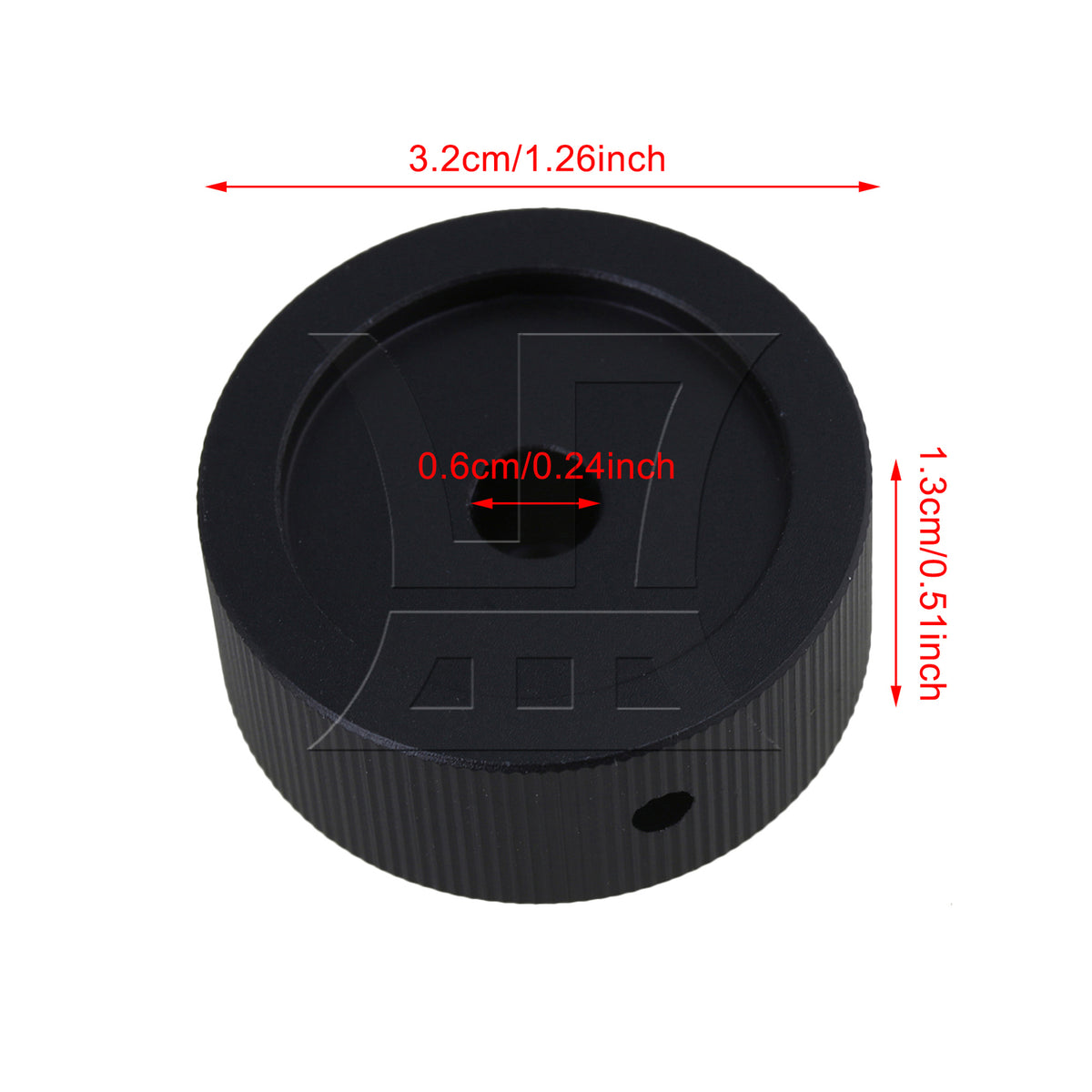 BQLZR 1pc Aluminum Brushed Sandblasting Audio Fine Adjustment Knob 32x13x6mm Black for Musical Instrument Sound System