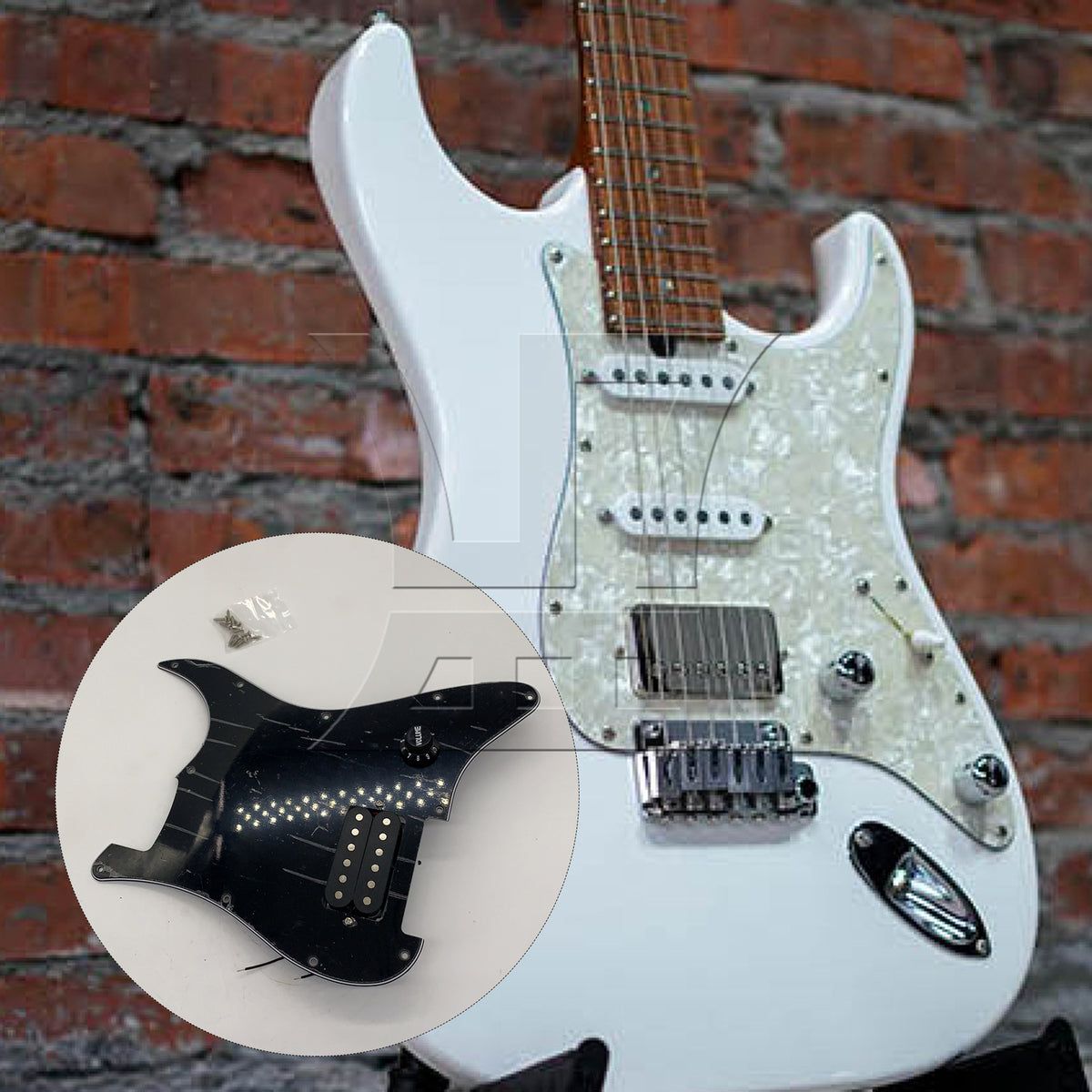 BQLZR 1pc Electric Guitar Loaded Pickguard Dual Pickup Guard Black for Electric Guitar Assembly Guardrail