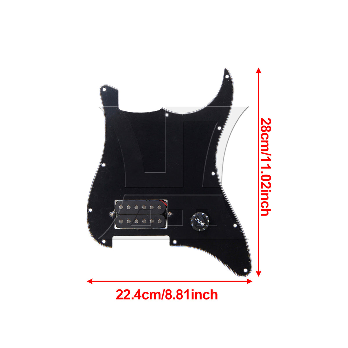 BQLZR 1pc Electric Guitar Loaded Pickguard Dual Pickup Guard Black for Electric Guitar Assembly Guardrail