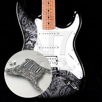 BQLZR 1pc Electric Guitar Hsh Pickguard 3-Layer Black and White Electric Guitar Plastic Front Cover
