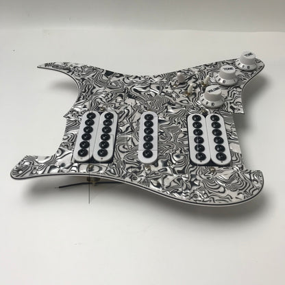 BQLZR 1pc Electric Guitar Hsh Pickguard 3-Layer Black and White Electric Guitar Plastic Front Cover