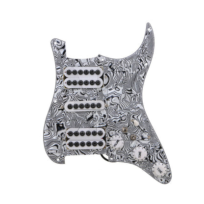 BQLZR 1pc Electric Guitar Hsh Pickguard 3-Layer Black and White Electric Guitar Plastic Front Cover
