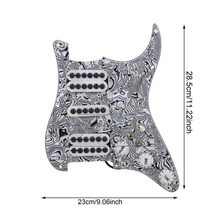 BQLZR 1pc Electric Guitar Hsh Pickguard 3-Layer Black and White Electric Guitar Plastic Front Cover