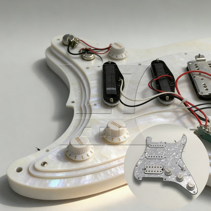 BQLZR 1pc SSH Pickguard White Pearl Electric Guitar Front Cover Panel Guard Panel Decorative Panel