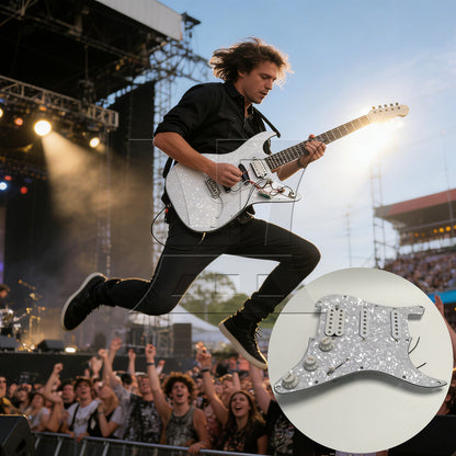 BQLZR 1pc SSH Pickguard White Pearl Electric Guitar Front Cover Panel Guard Panel Decorative Panel