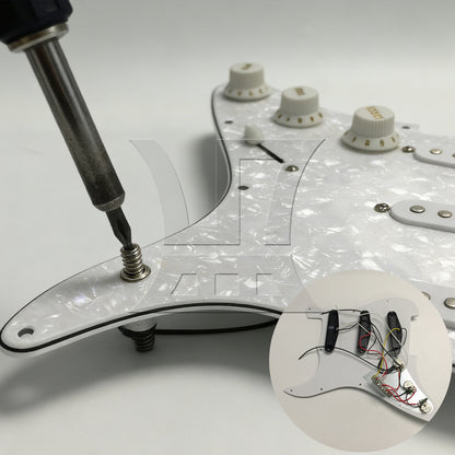 BQLZR 1pc Electric Guitar Sss Pickguard White Pearl Electric Guitar Plastic Front Cover