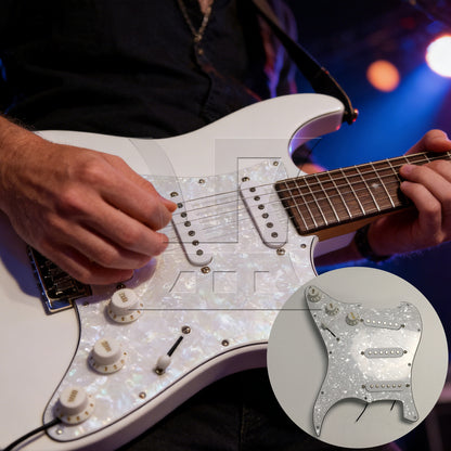 BQLZR 1pc Electric Guitar Sss Pickguard White Pearl Electric Guitar Plastic Front Cover