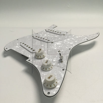 BQLZR 1pc Electric Guitar Sss Pickguard White Pearl Electric Guitar Plastic Front Cover