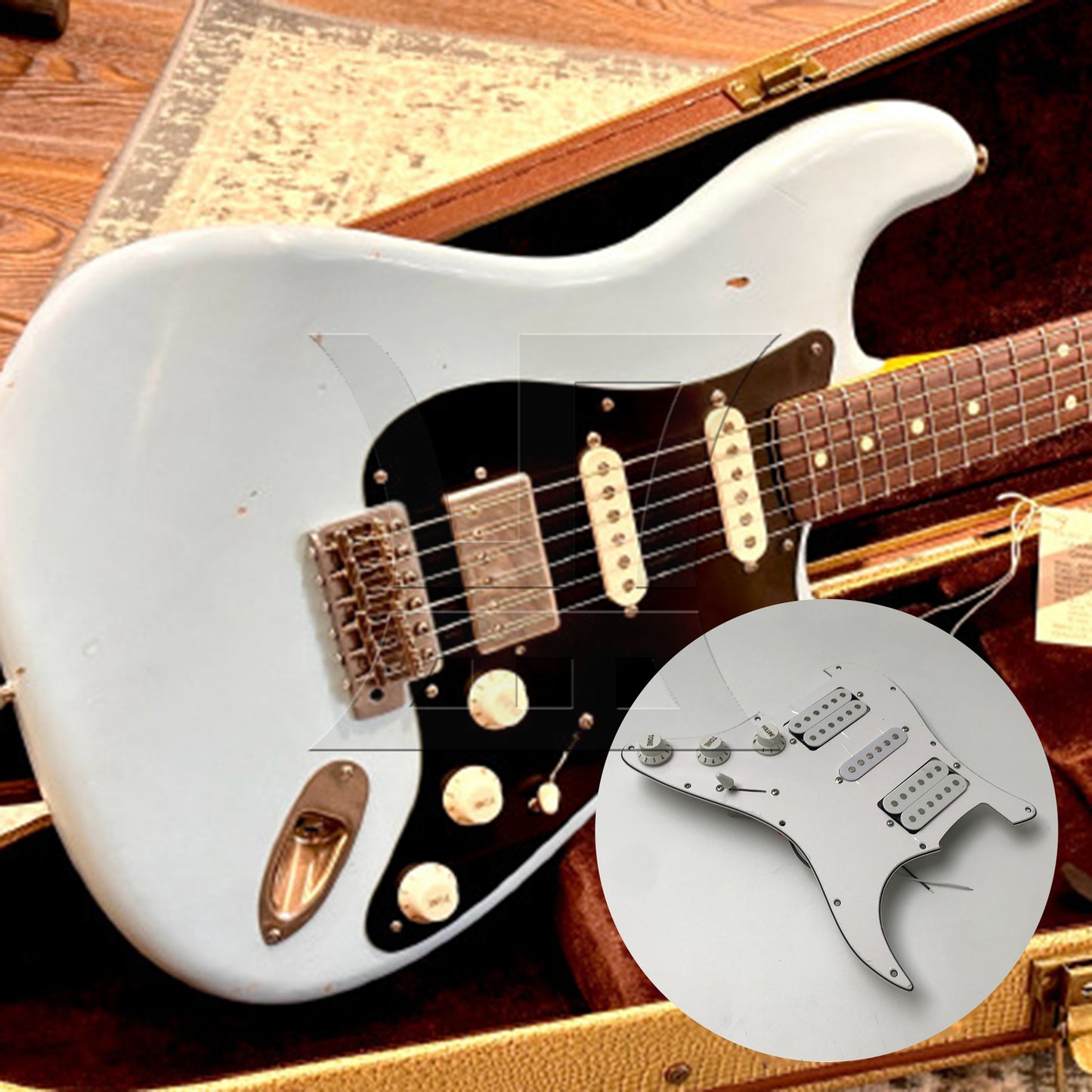 BQLZR 1pc Prewired Loaded Pickguard White Guitar Circuit Assembly