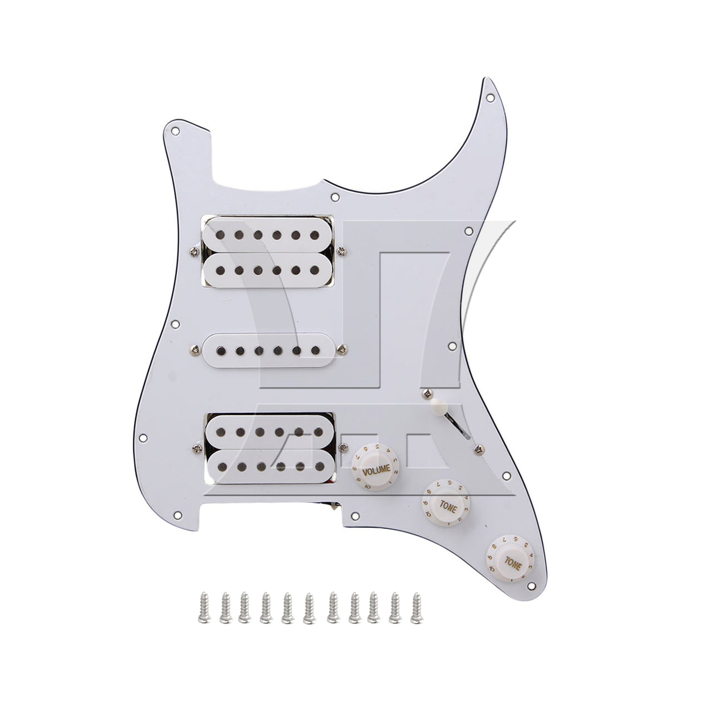 BQLZR 1pc Prewired Loaded Pickguard White Guitar Circuit Assembly